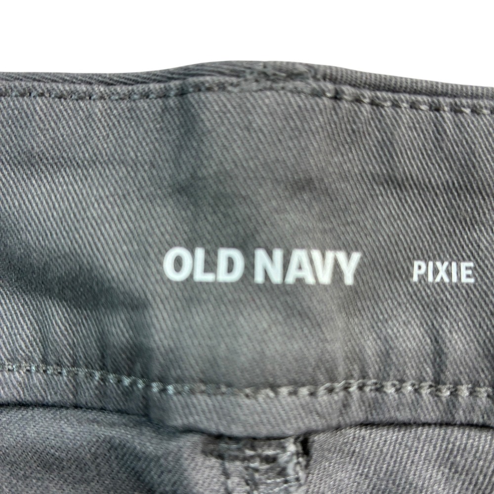 Old Navy Pixie Mid Rise Gray Twill Pants Women Size 14 New With Tags - Picture 4 of 16